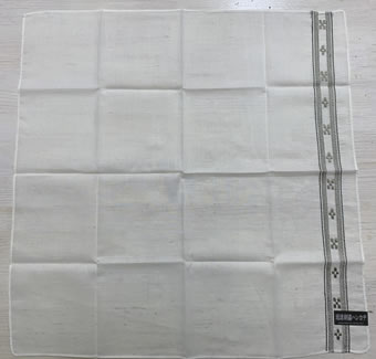 琉球刺繍ハンカチ(ミンサー柄・オフホワイト)