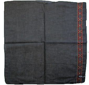 琉球刺繍ハンカチ(花織柄・黒)