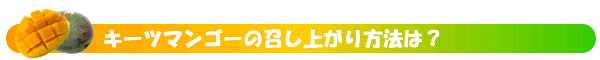 キーツマンゴーの召し上がり方法は？