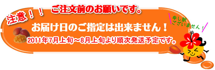 注意!ご注文前のお願いです。お届け日のご指定は出来ません!申し訳ございません。2011年7月上旬〜8月上旬より順次発送予定です。