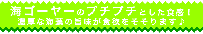 海ゴーヤーのプチプチとした食感!濃厚な海藻の旨味が食欲をそそります♪