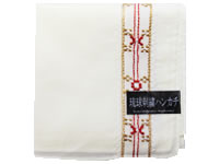 琉球刺繍ハンカチ（花織柄・オフホワイト）