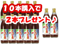 【人気２位】黒麹シークァーサー入り琉球産もろみ酢900ml10本＋２本プレゼント